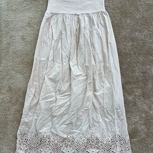 Long skirt with knitted borders